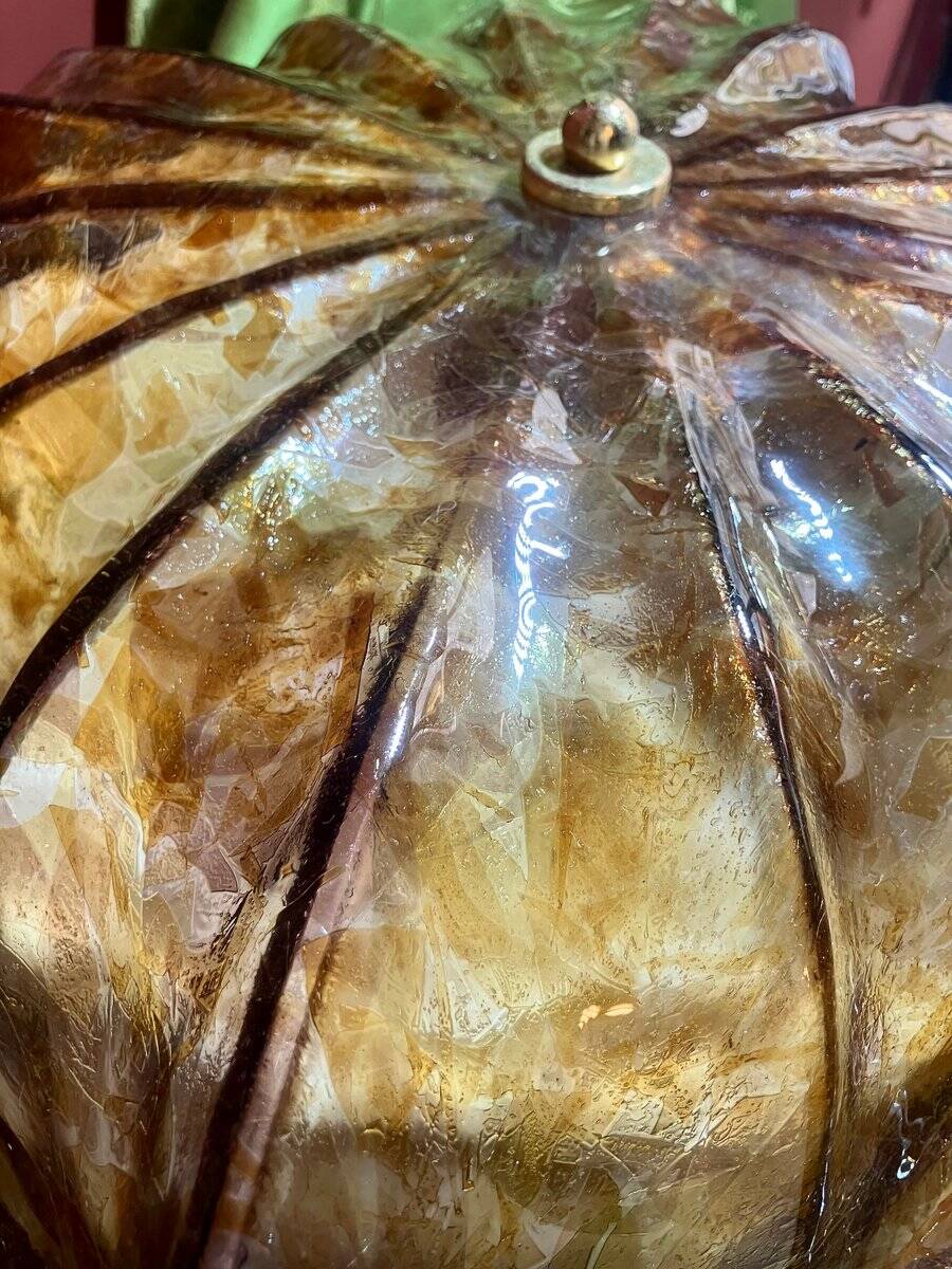 Mid-Century Modern Italian Murano Glass Wall Sconces or Ceiling Lamps from La Murrina, 1950s, Set of 2