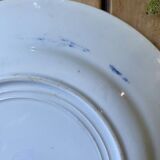 Plate decorated with blue birds and butterflies