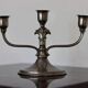 Vintage Pewter 3-Arm Candelabra – Art Deco / Art Nouveau Style