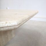 Rectangular travertine coffee table
