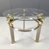 Table d'appoint vintage en laiton en forme de bouquetin ou d'antilope, années 1970