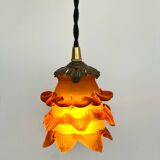 Pink glass portable lamp on hook