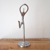 Vintage Metal Ballet Dancer Statue, Abstract Art Design, Aluminum Figurine