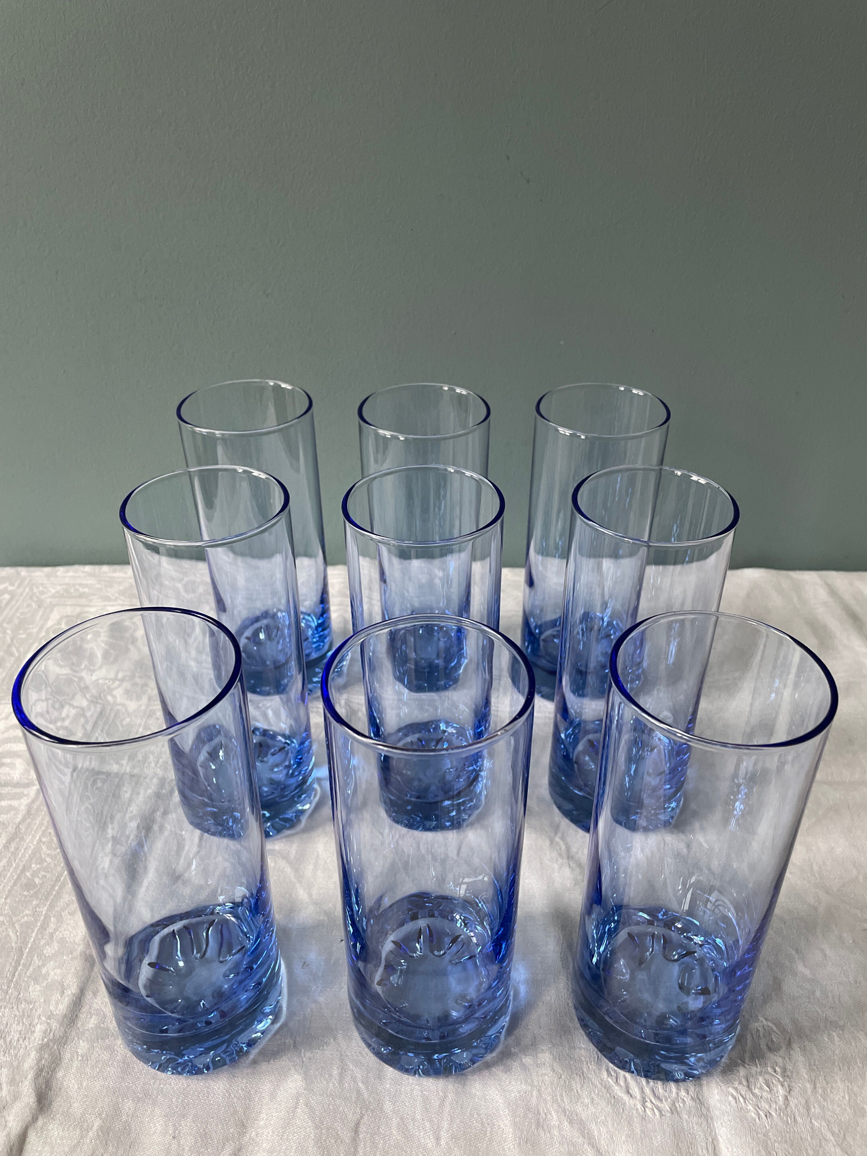 Lot de 9 verres Bormioli Rocco, fabriqués en Italie