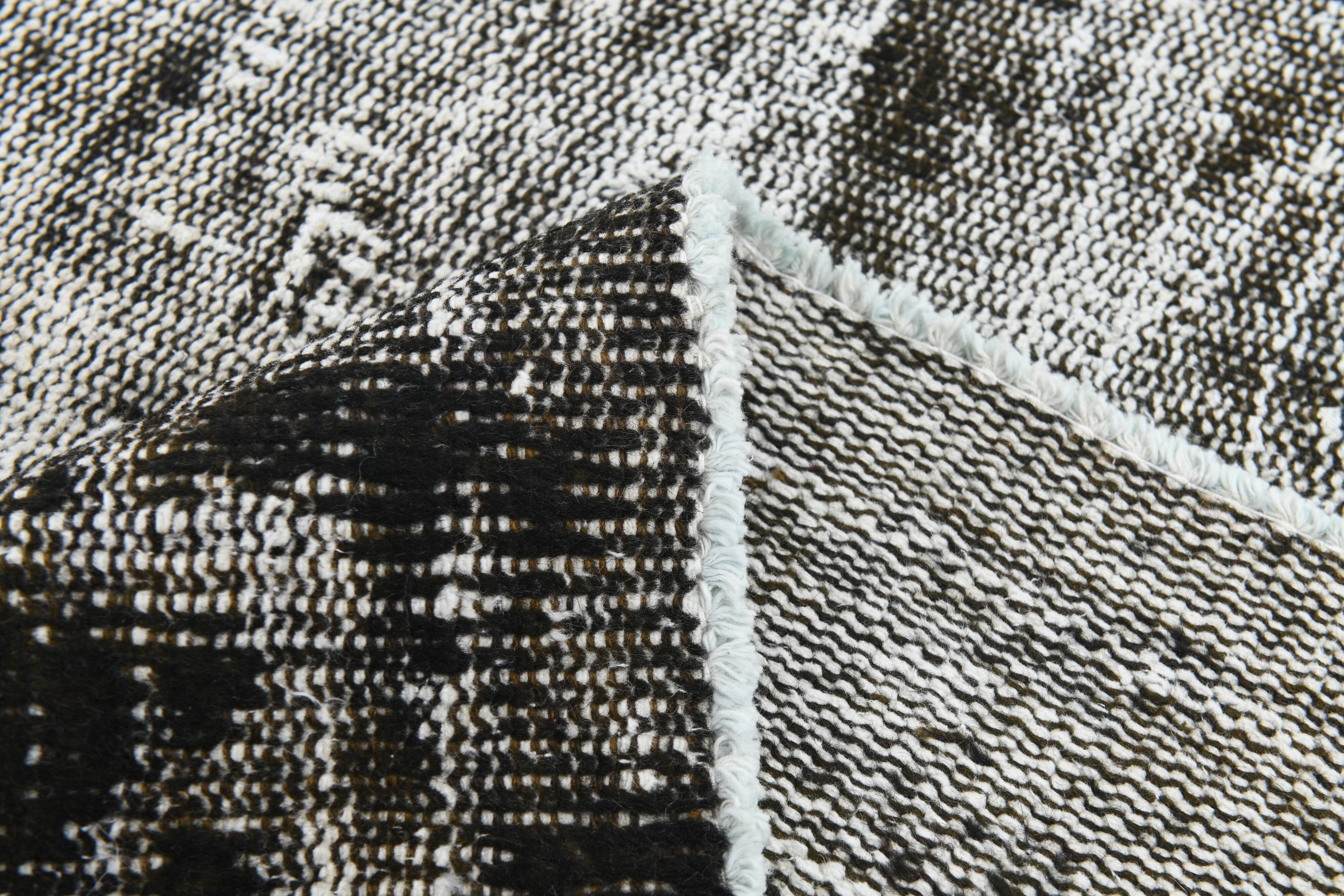 Black & gray antique handmade Turkish rug 259x175cm