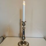 Silver metal candle holder