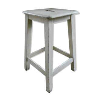 Original patina wooden handle stool