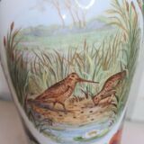 Vase en opaline avec des bécasses