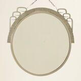 Art Deco Mirror With Hand-Forged Iron Frame, Belgium, 1920s