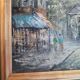 Description superbe tableau représentant la place du tertre a paris signé caroline burnett