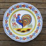 Ancienne Assiette Coq en Faïence - Henriot Quimper