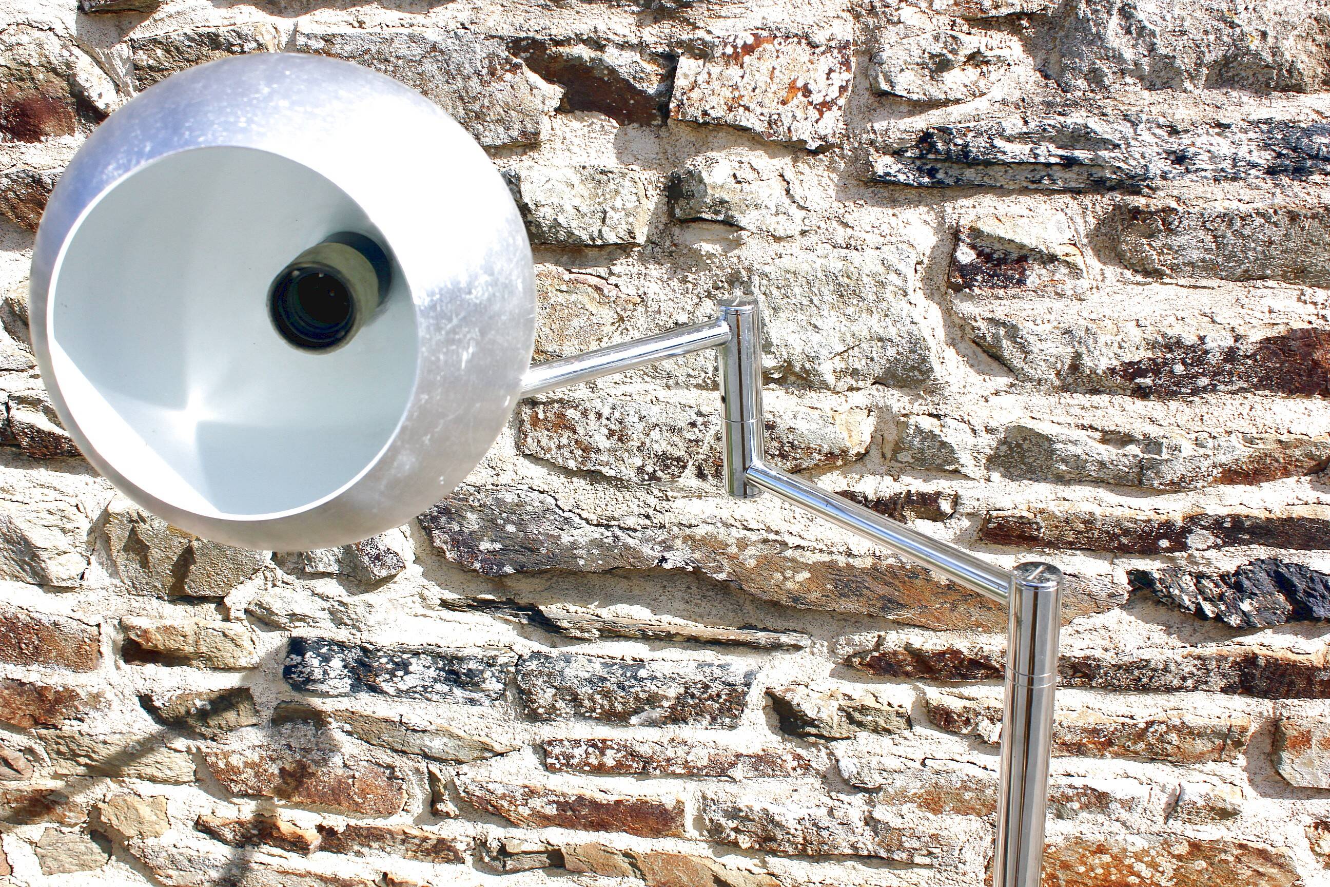 Vintage chrome eyeball floor lamp from the 70s