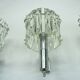 Set of four large Murano glass elements and chromed brass sconces, Italy 60