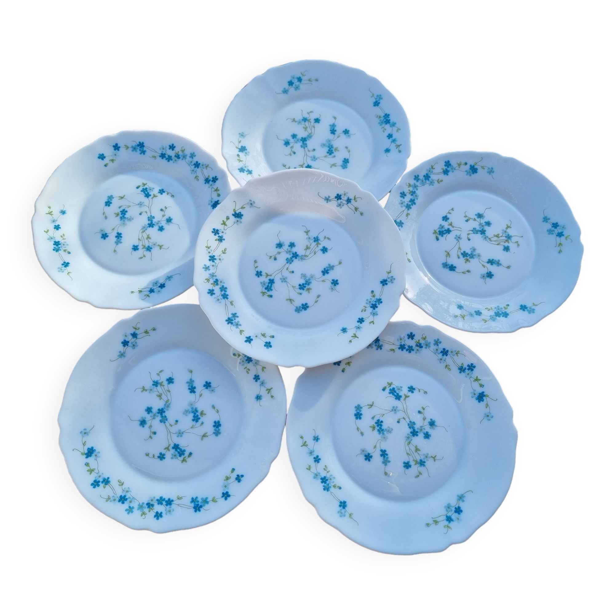 Grand Plat à Gratin Ovale Vintage ARCOPAL MYOSOTIS VERONICA