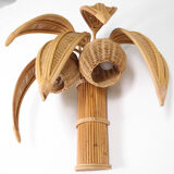 Pair of "coconut/palm" wall lights in rattan