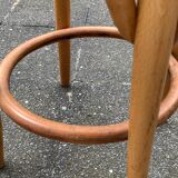 Paire de tabourets cannés en bois courbé