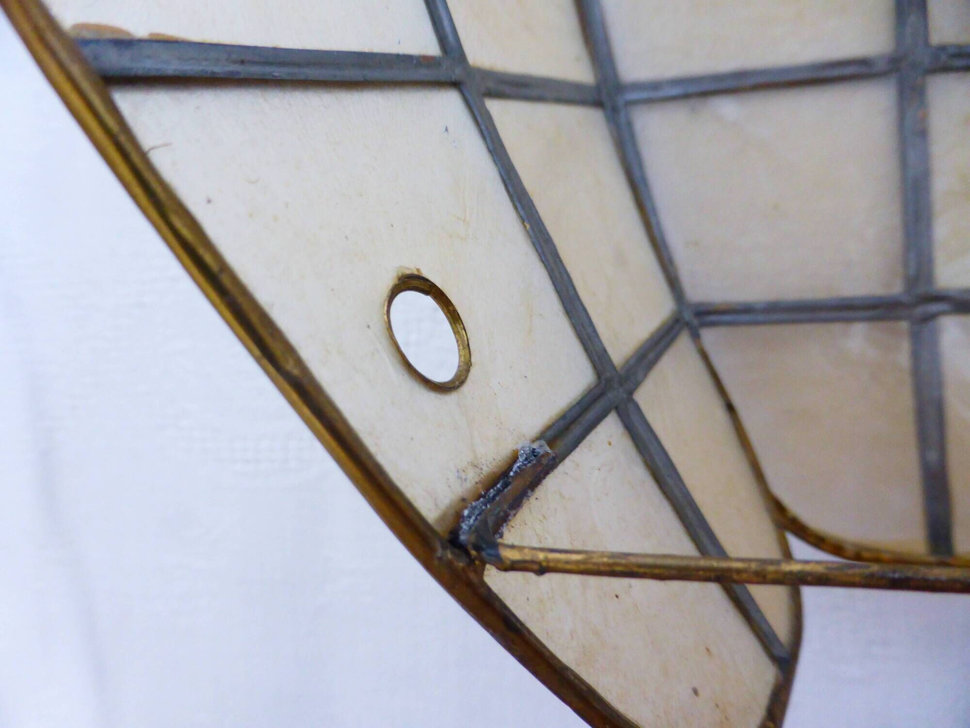 Vintage mother-of-pearl and brass wall lamp 210897