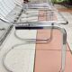 Set of four chrome metal wired chairs by Gastone Rinaldi / vintage 70s