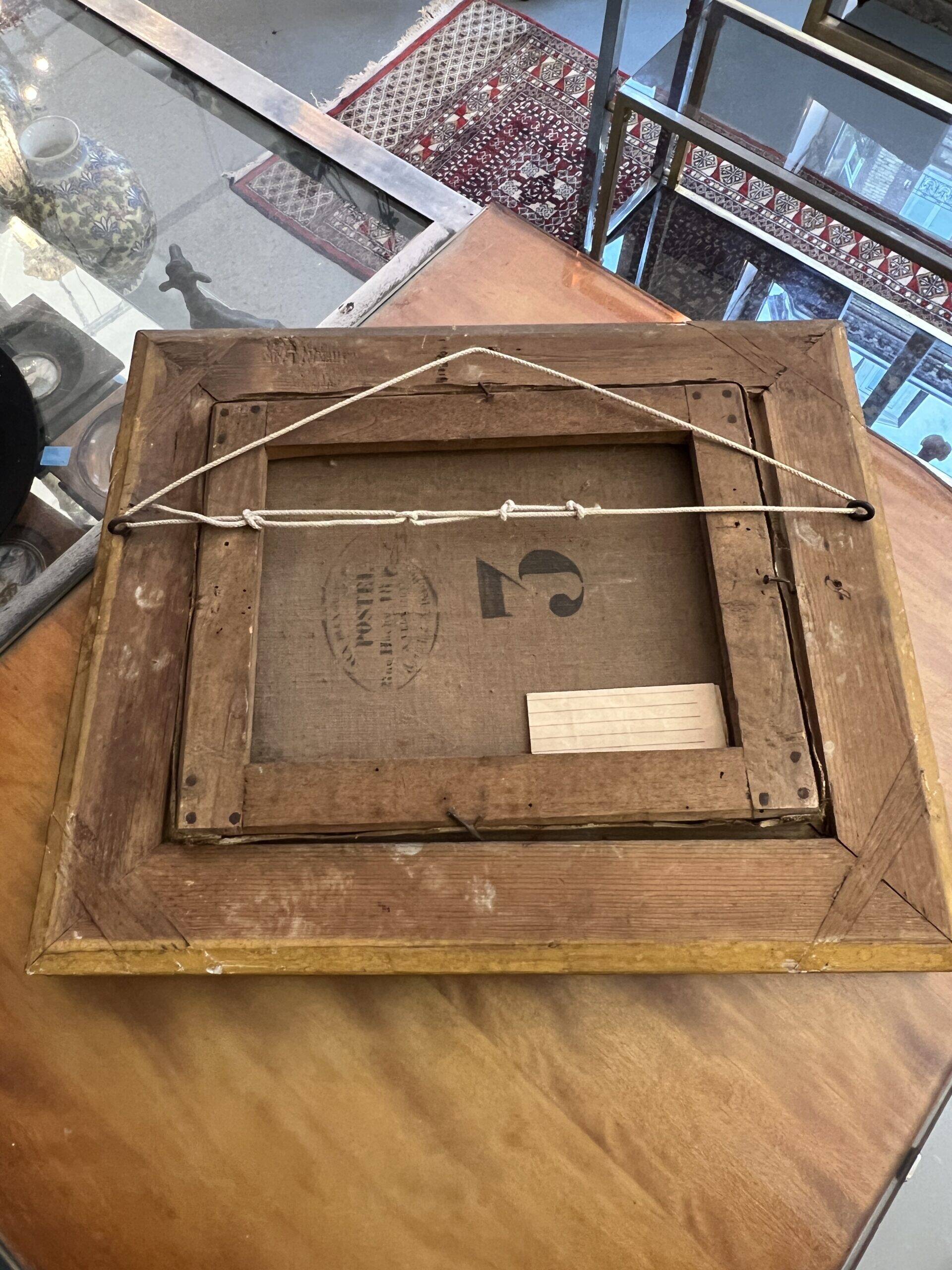 19th century painting, oil on canvas, interior decor of a lively village