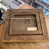 19th century painting, oil on canvas, interior decor of a lively village