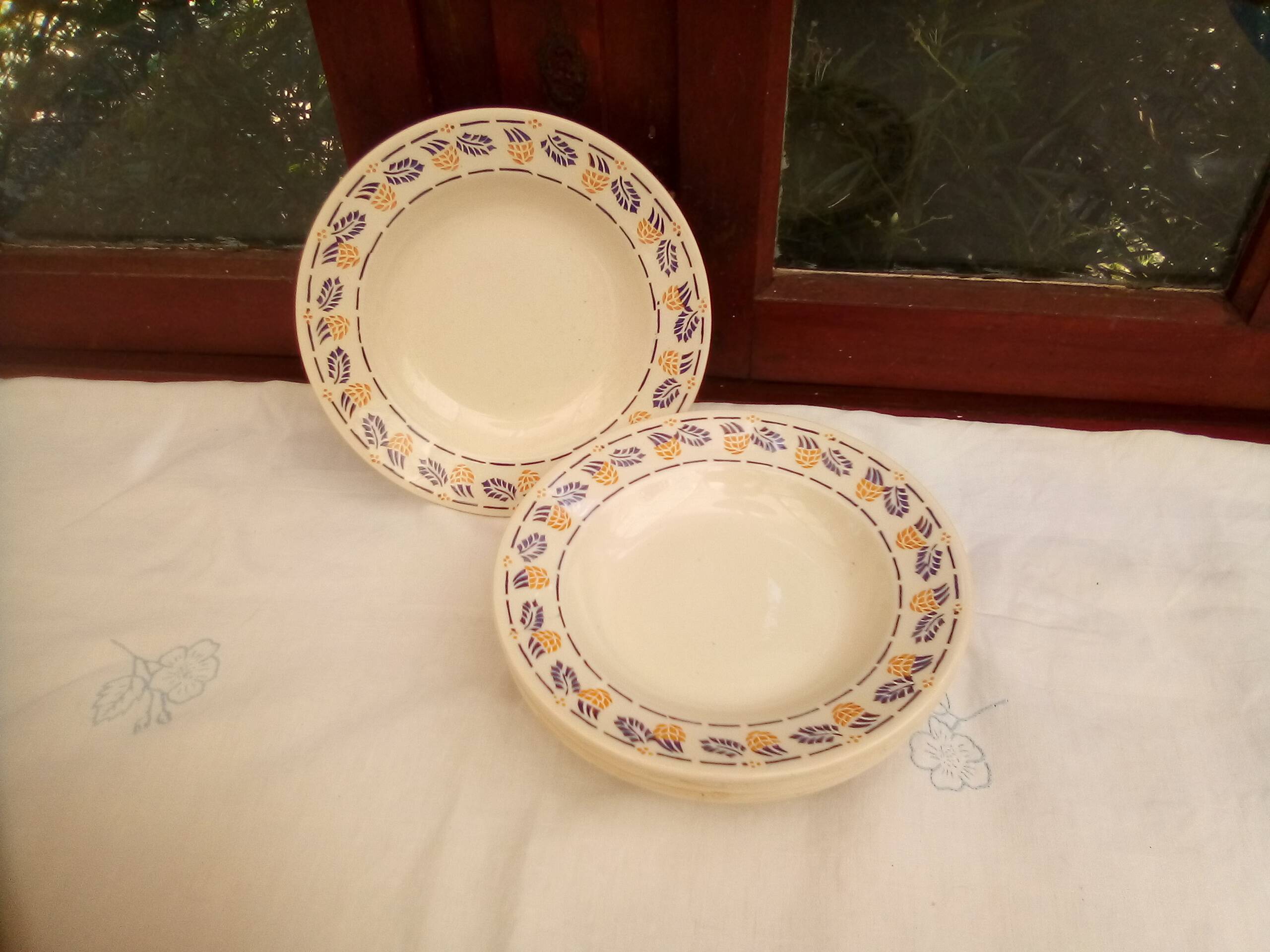 6 Edith soup plates / Faïencerie Nouvelle