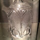 Pressed glass liqueur carafe molded table art