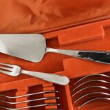 Case/box of 12 forks and 1 stainless steel dessert server