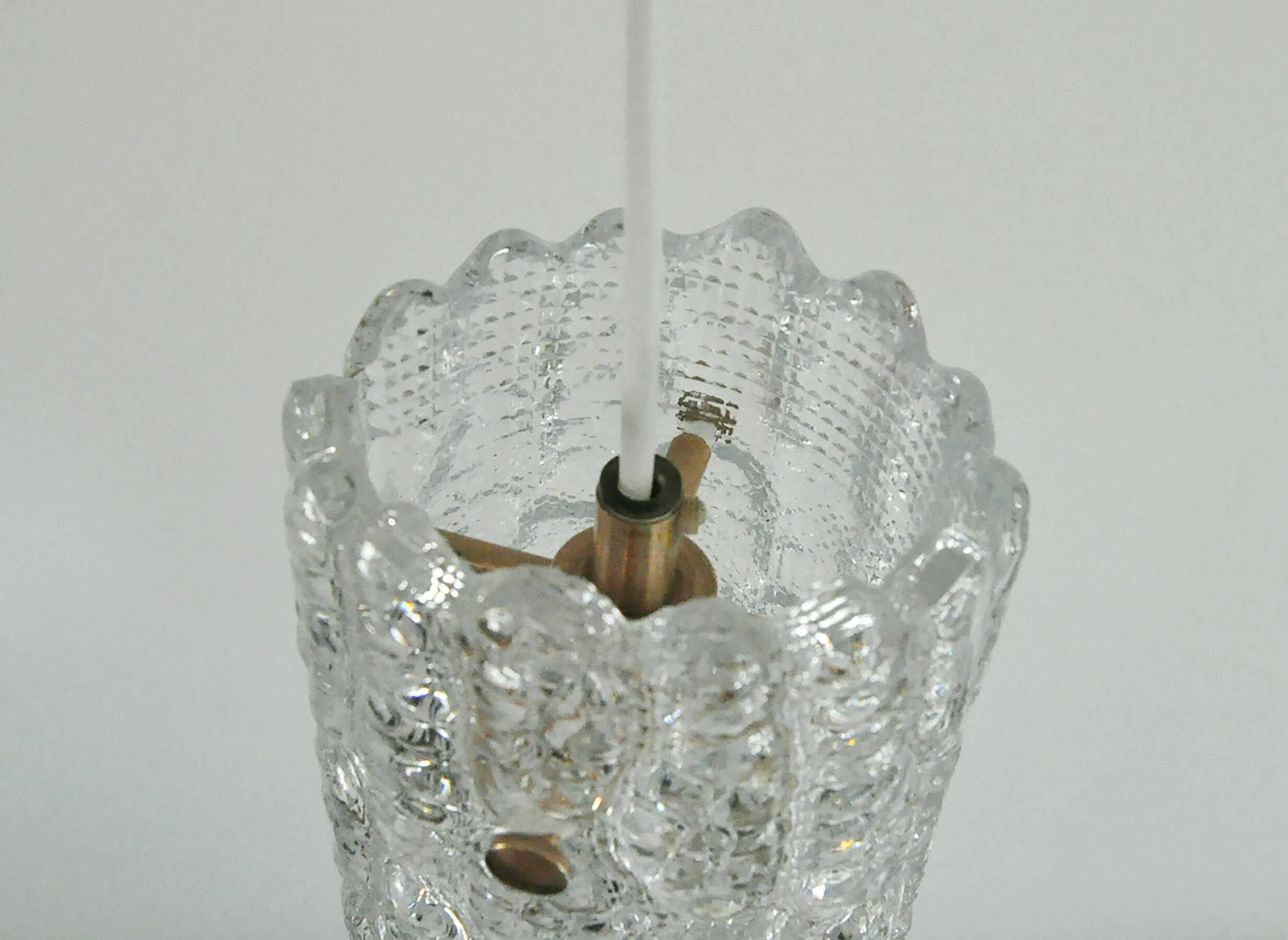 Brass and Glass Pendant Lamp by Carl Fagerlund for Orrefors, Sweden, 1960s