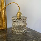 Suspension with vintage amber glass globe