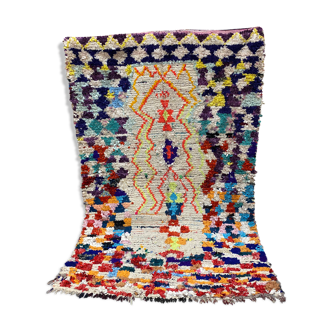 Multicolor carpet in boucherouite fabric 140x220cm