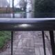 Black metal table compass feet