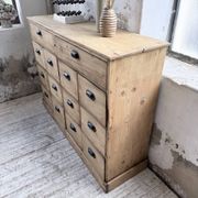 Meuble de métier pin à tiroirs 1950