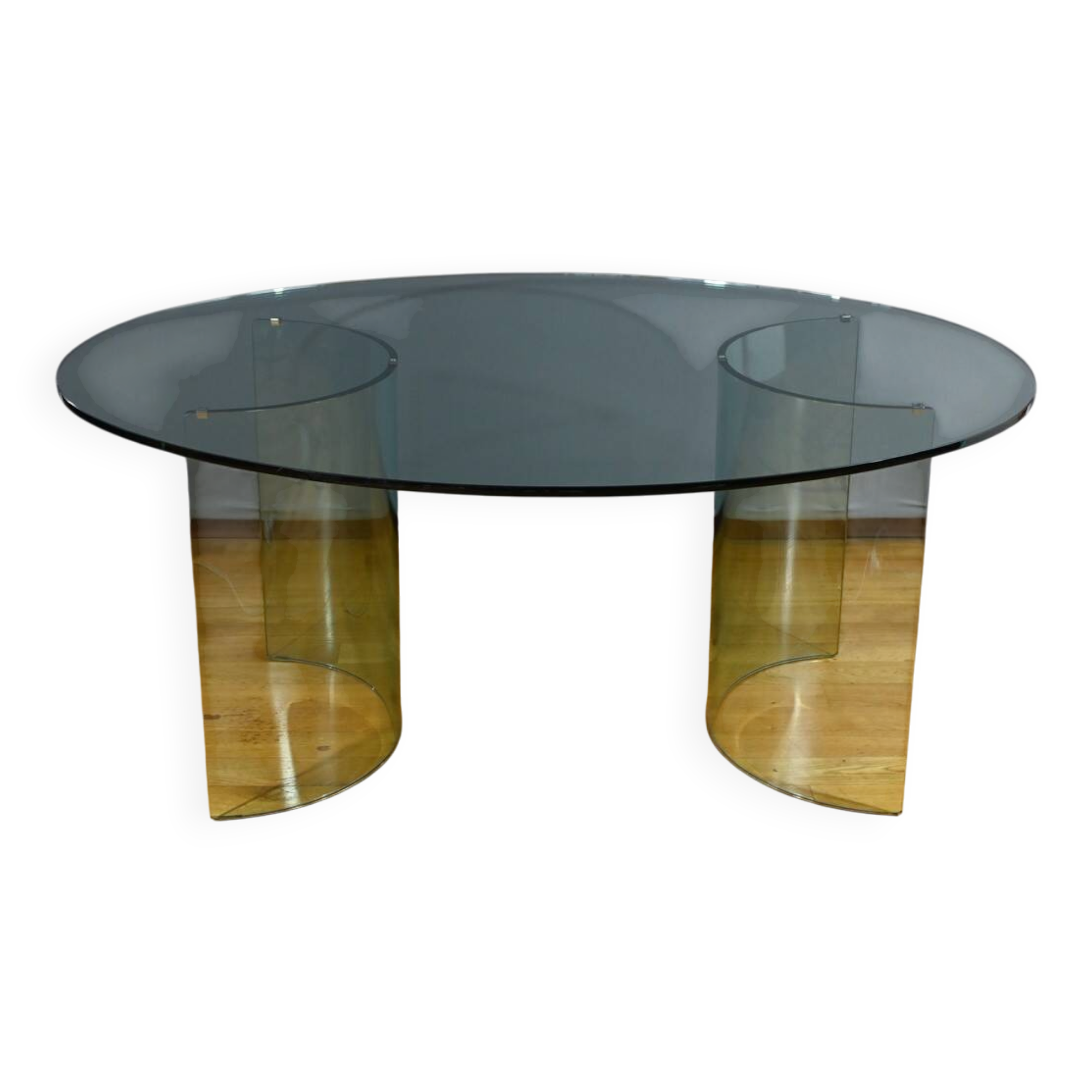 Oval Glass Table, attributed to Fiam, Italy – 1980