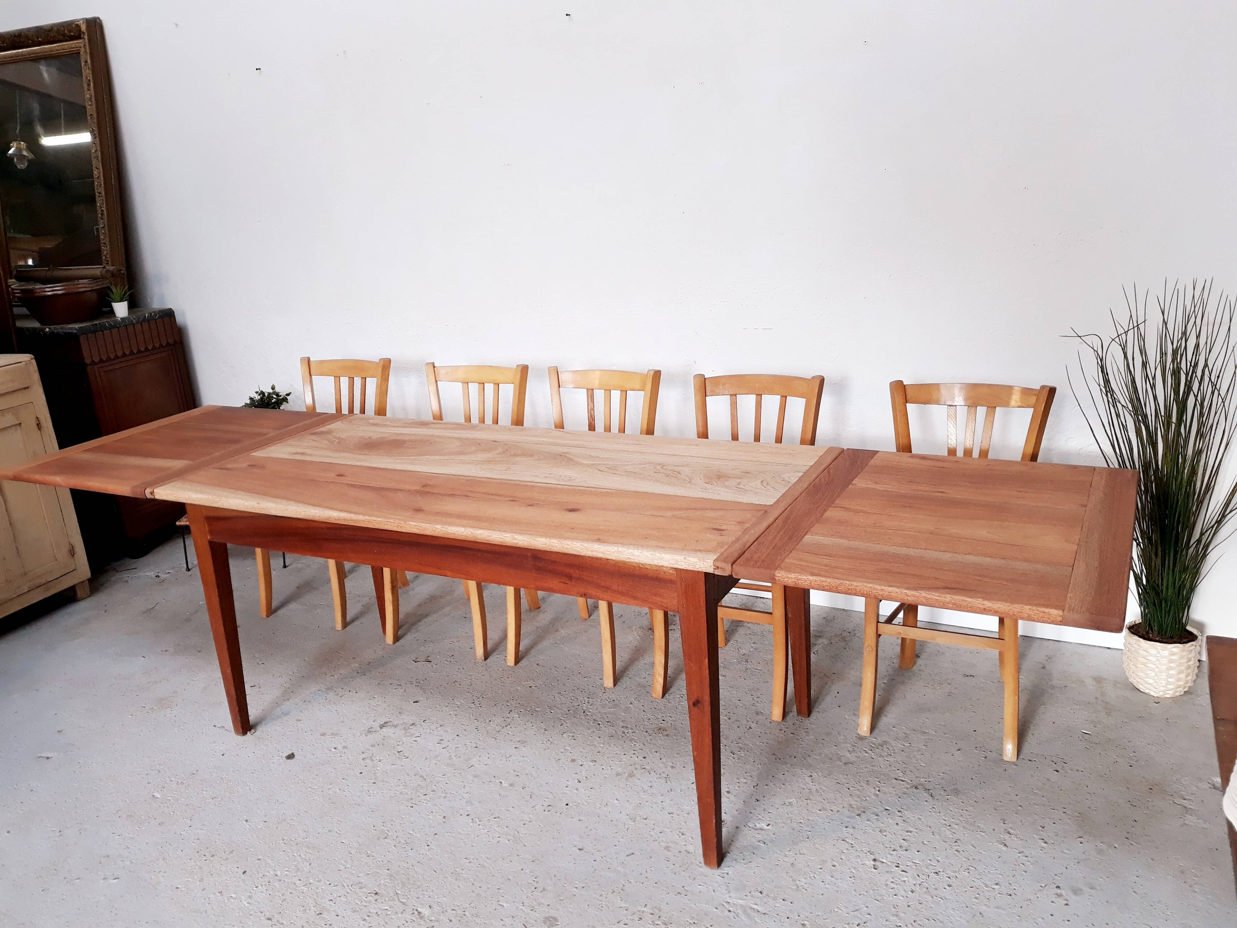 Table de ferme avec rallonges 6 à 12 personnes