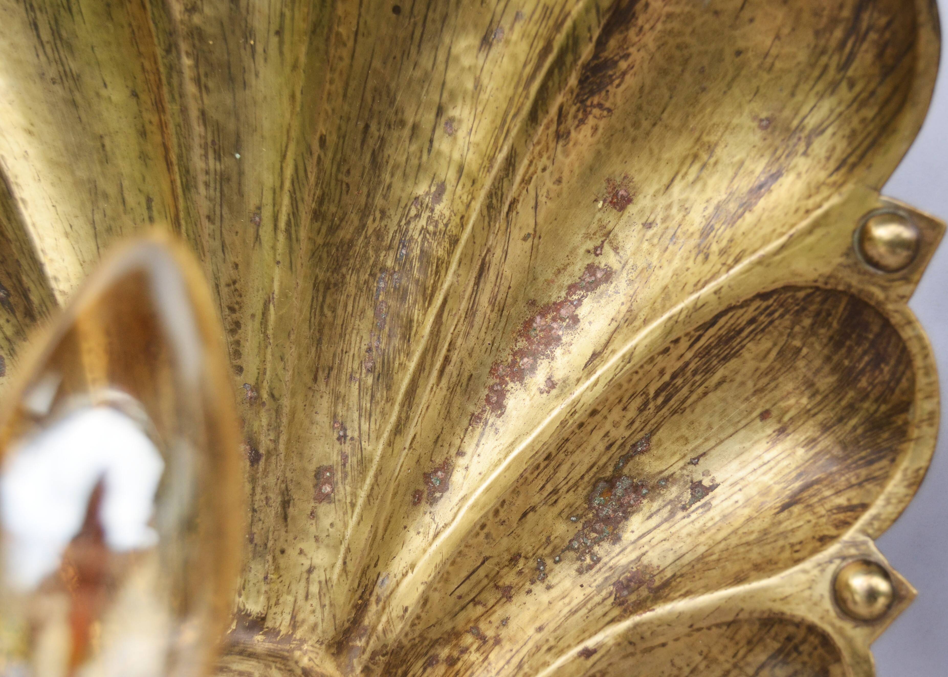 Appliques murales suédoises conçues par a.W. Borgh, coquillages de Jonkoping, Scandinavie