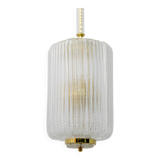 Attributed to Tomaso Buzzi Art Dèco Style Brass Murano Glass Lantern Chande