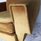 Vintage yellow velvet armchairs