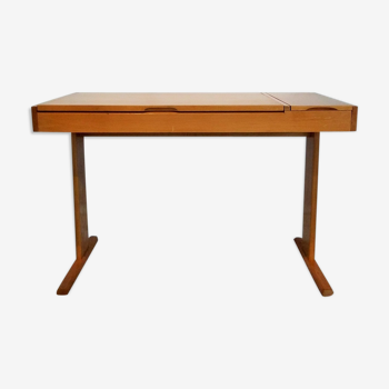 Bureau minimaliste en hêtre années 70-80