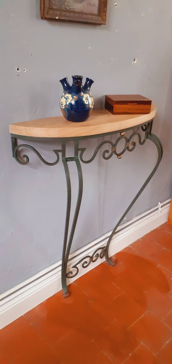 Vintage wrought iron console from the 50s