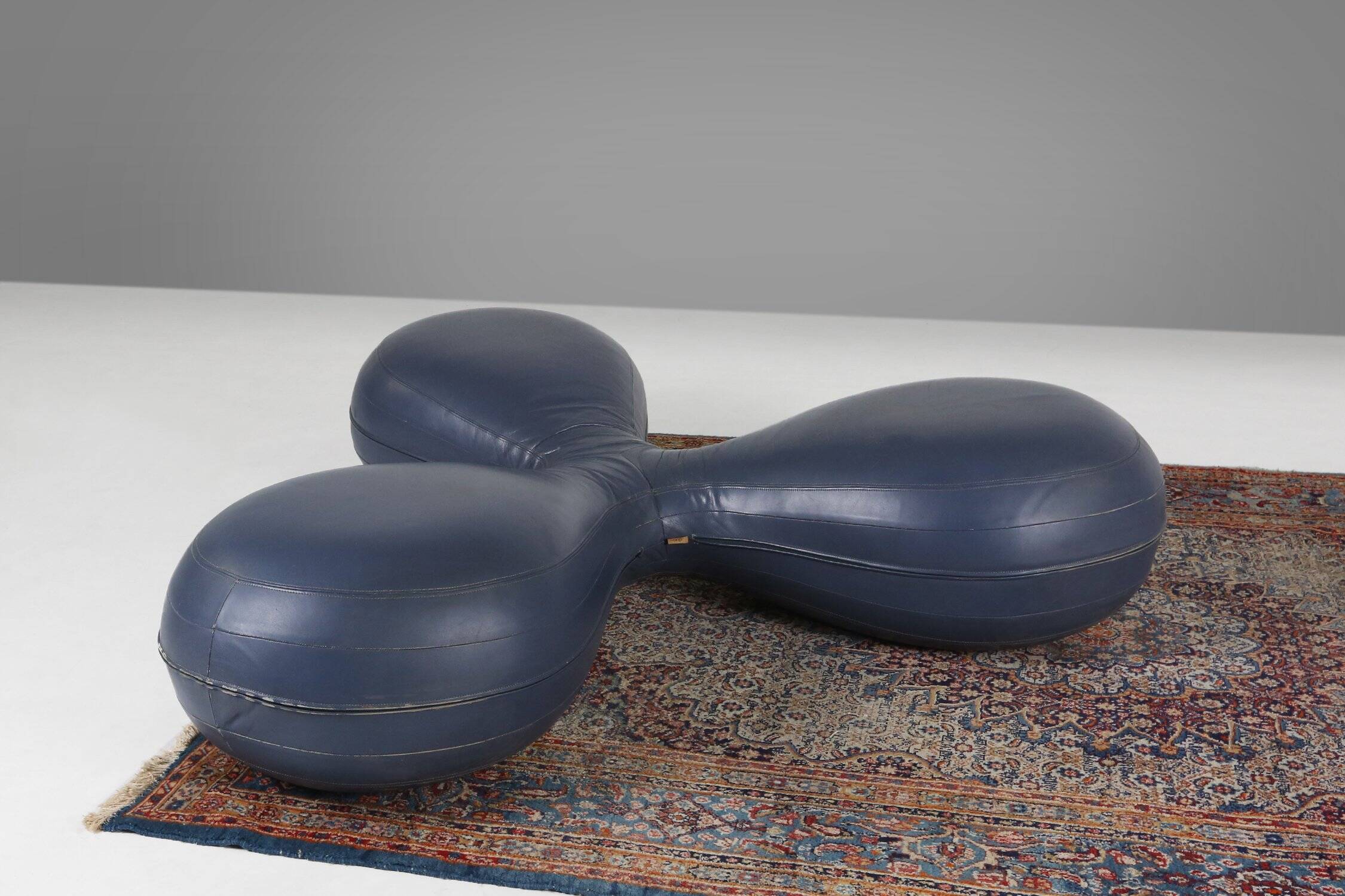 Leather Pouf by Lowie Vermeersch for Durlet, Belgium 1999