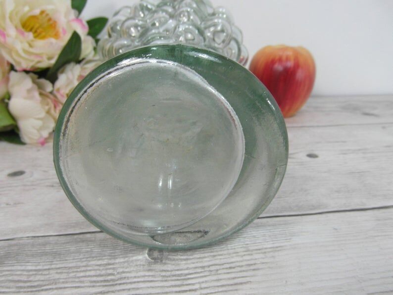 Glass pitcher, grape cluster wine carafe