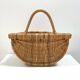 Large hanging wicker rattan basket - 1970s