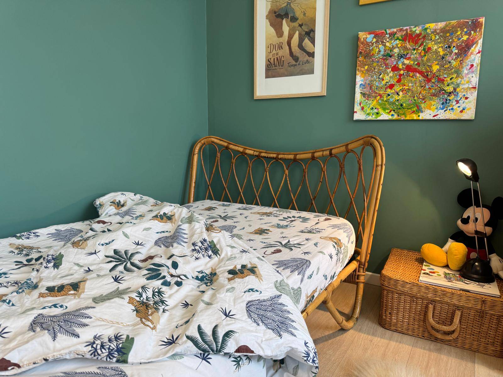 Vintage rattan bed