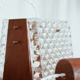 Scandinavian teak and glass pendant light 🌿 Vintage