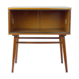 Midcentury showcase in walnut & glass, Drevovyroba Czechoslovakia 1969
