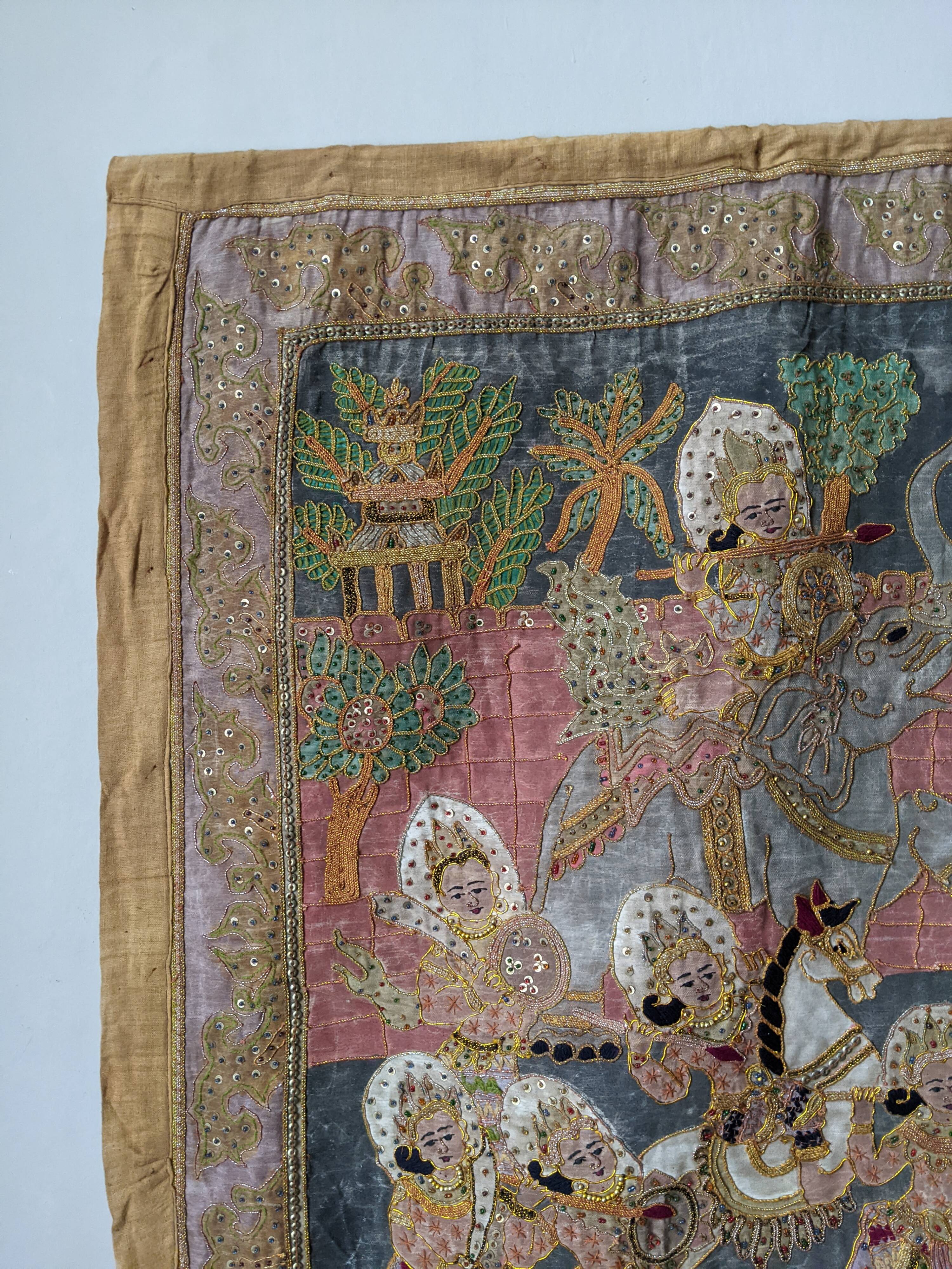 Handmade wall tapestry from Burma