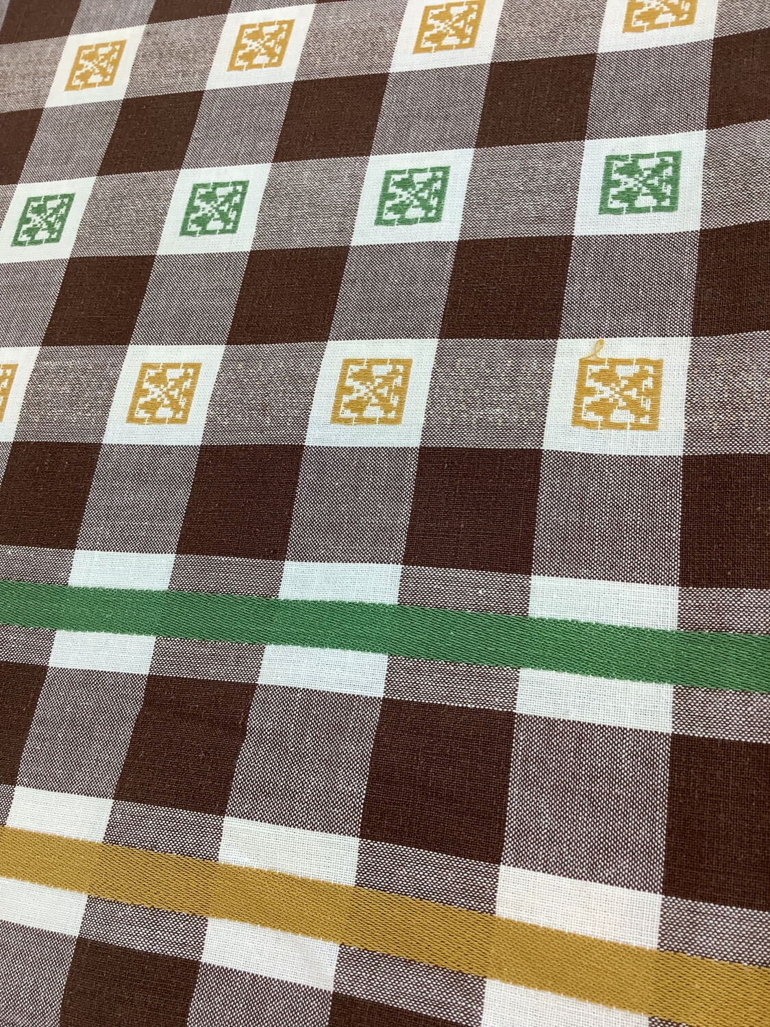 Vintage checkered tablecloth