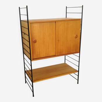 Scandinavian modular shelf with string scale