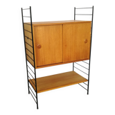 Scandinavian modular shelf with string scale