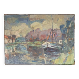 Oil on canvas Marine